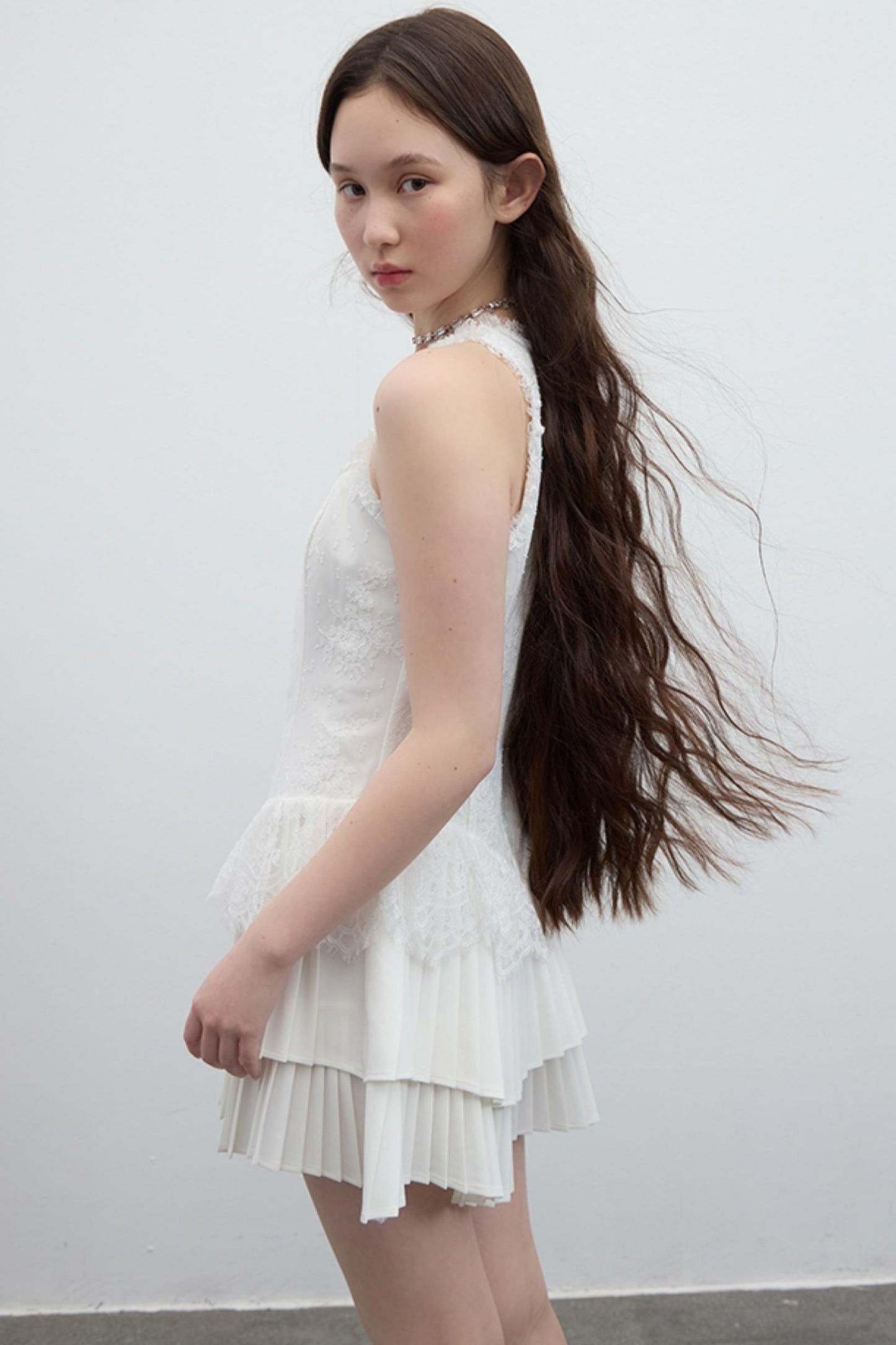 Pleated Bridal Gown Dress