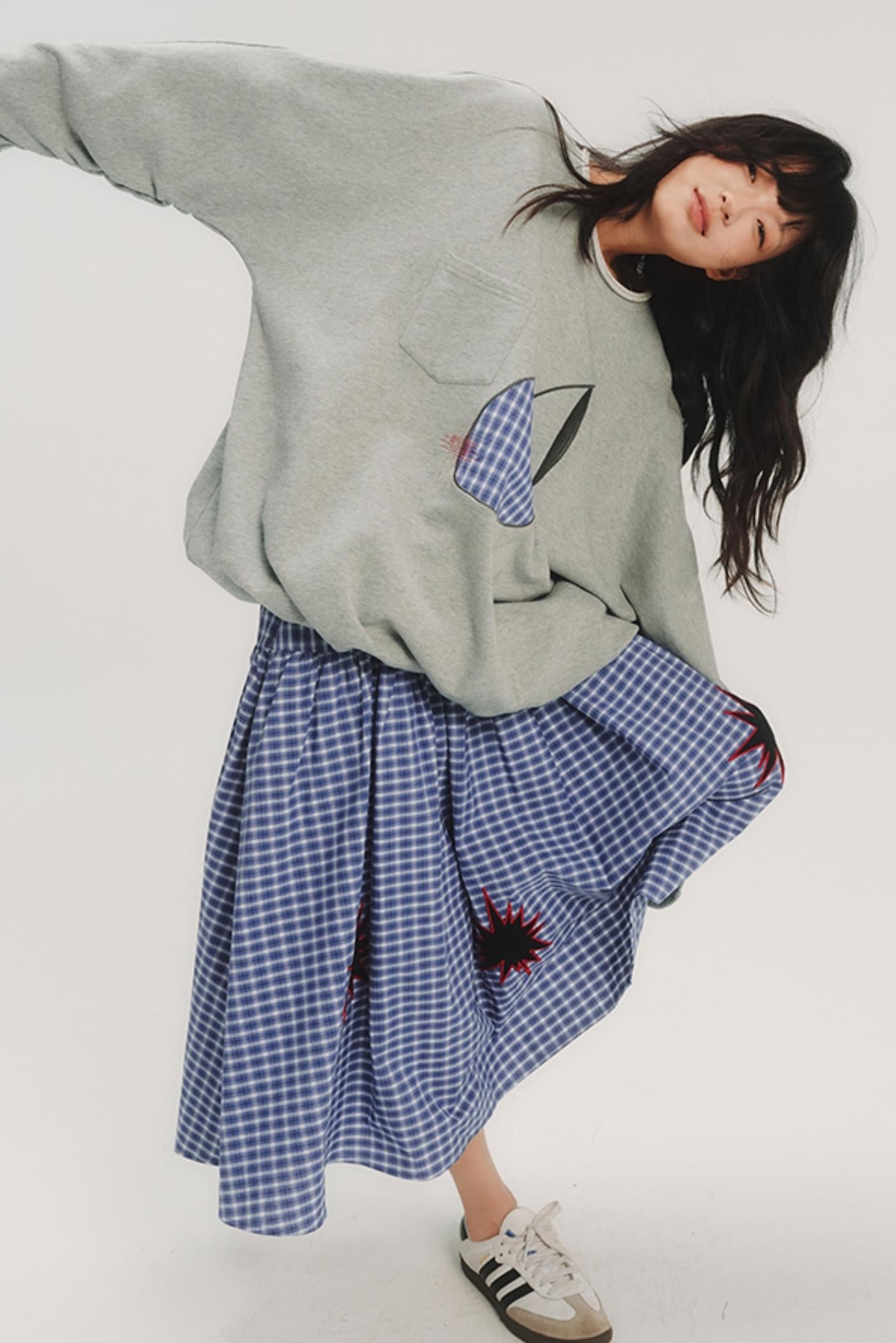 Patchwork Embroidery Sweatshirt