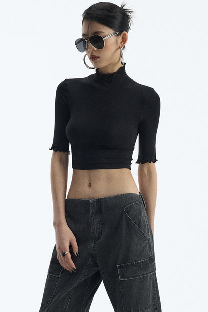 Black Turtleneck Top