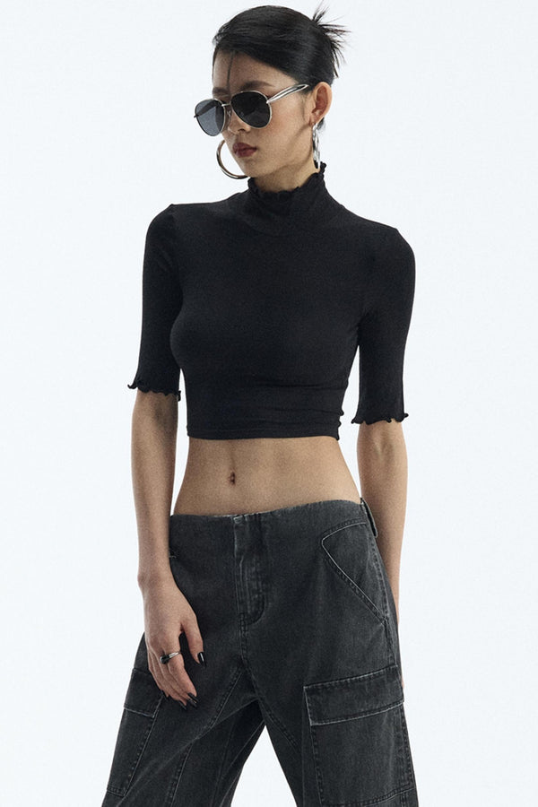 Black Turtleneck Top