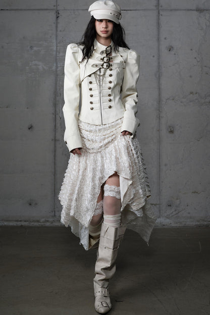 Velvet Irregular Check Bandeau Dress