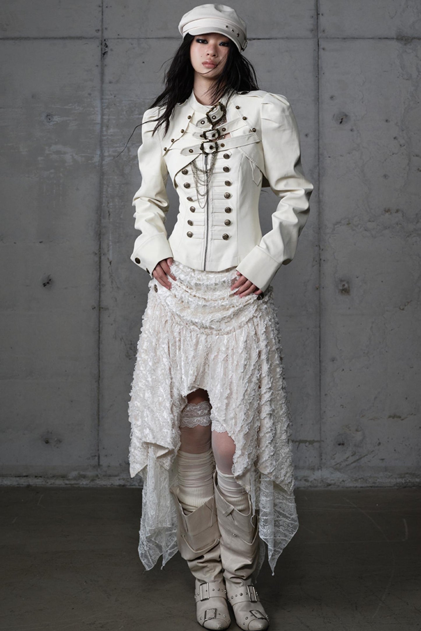 Velvet Irregular Check Bandeau Dress