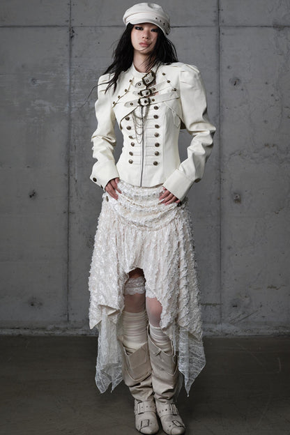 Velvet Irregular Check Bandeau Dress