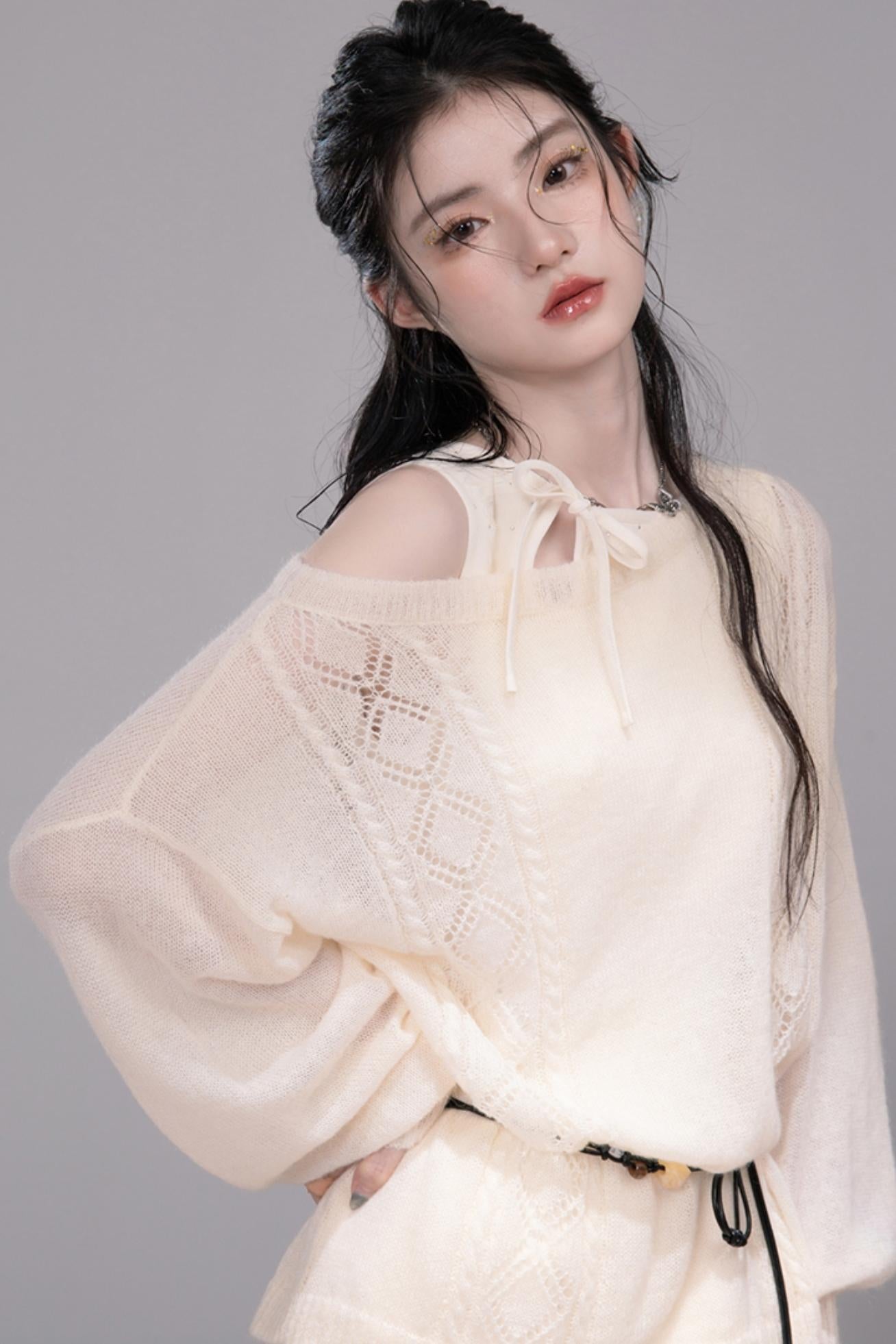 Starlight Jacquard Diamond Vest Dress Set-Up