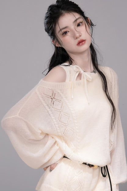 Starlight Jacquard Diamond Vest Dress Set-Up