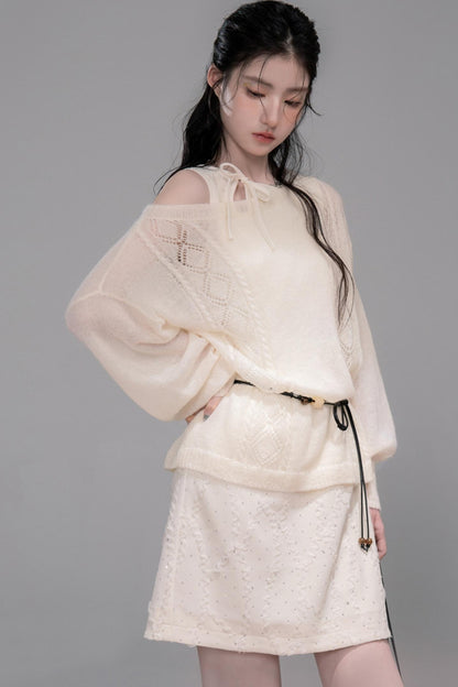 Starlight Jacquard Diamond Vest Dress Set-Up