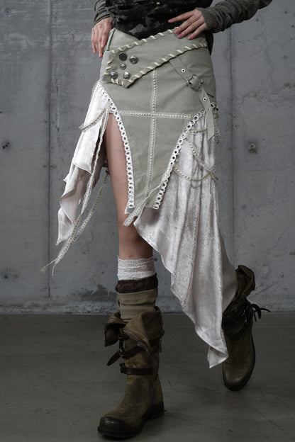 Irregular Leaky Leg Skirt