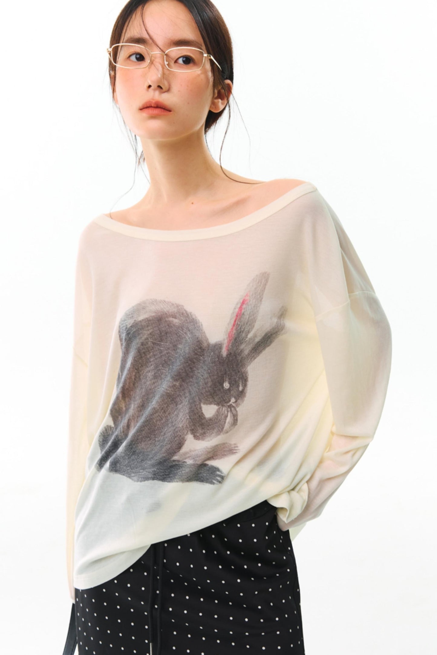 Hand-Painted Tencel Long Sleeve Top