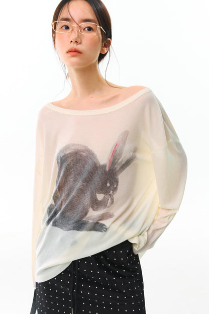 Hand-Painted Tencel Long Sleeve Top
