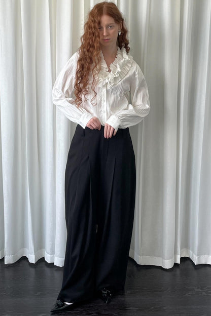 Big Lace Tie Long Sleeve Shirt