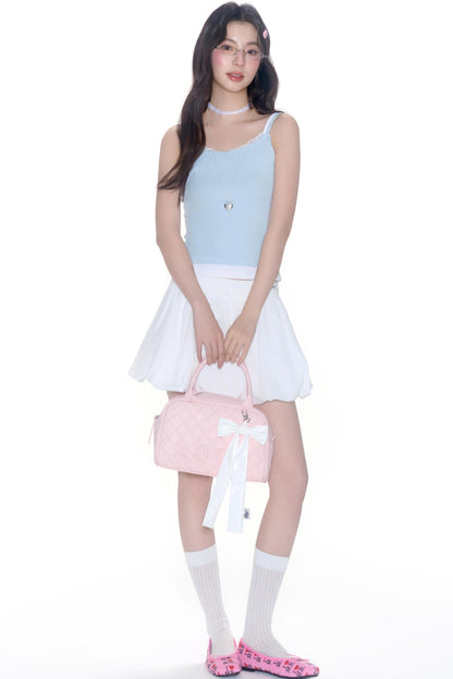 Lace Embroidery Suspender Skinny Vest