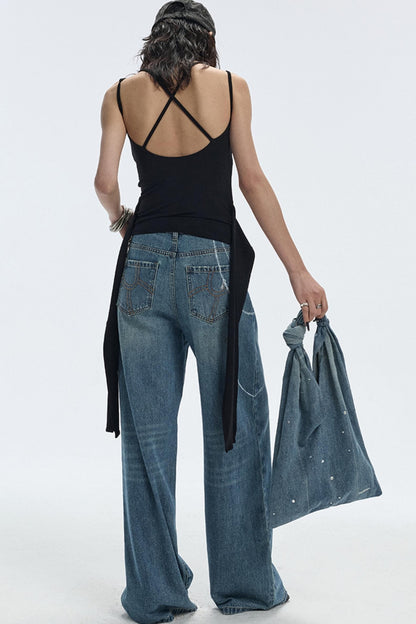 Ocean Chain Loose Womens Jeans