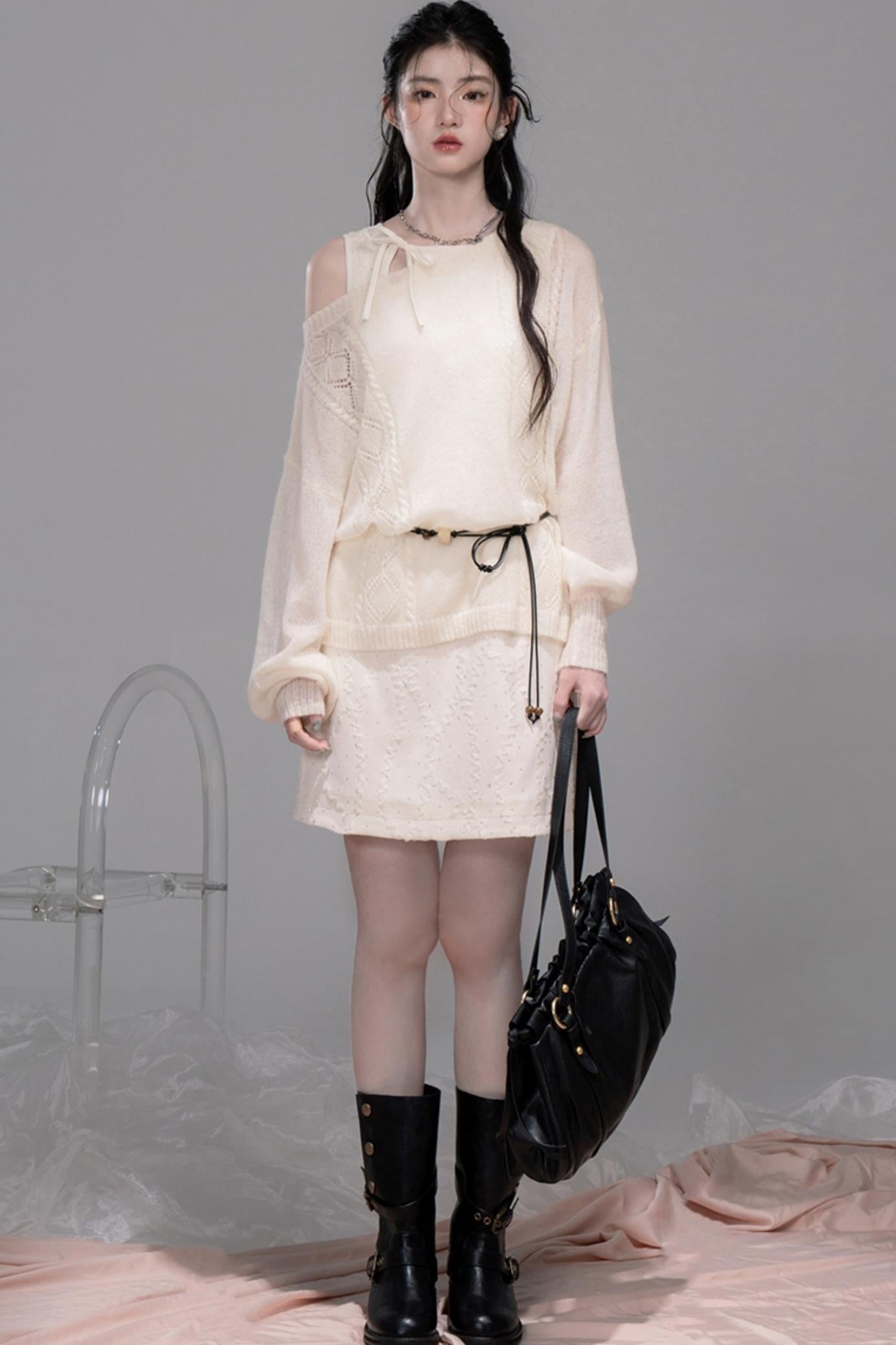 Soft Mist Bat Sleeve Sweater