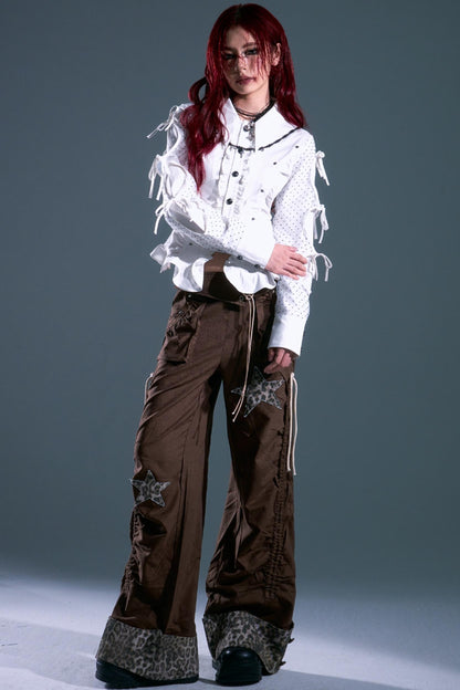 Star Leopard Wide-Leg Trousers