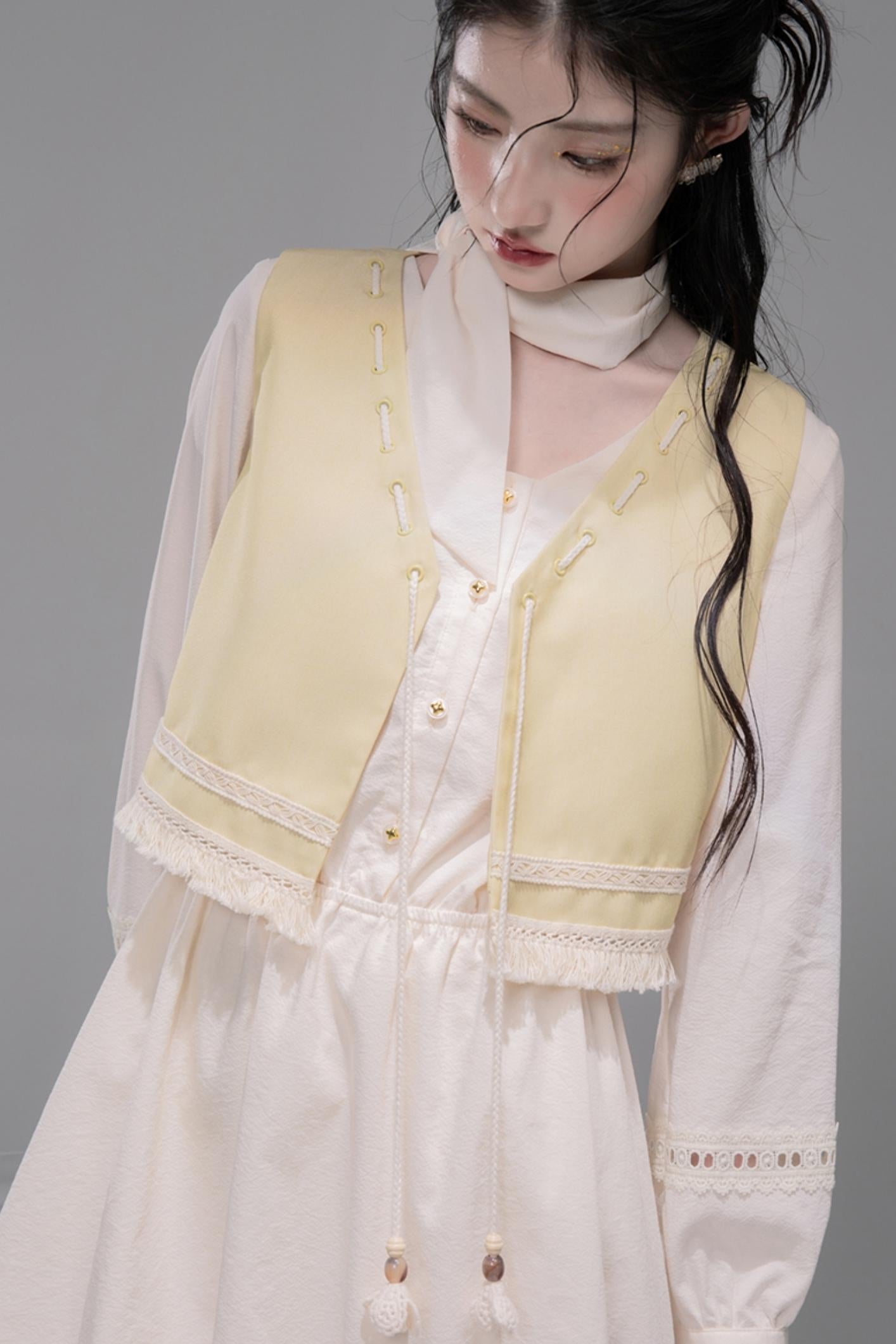 Urban Hibiscus Apricot Shirt Dress Set-Up