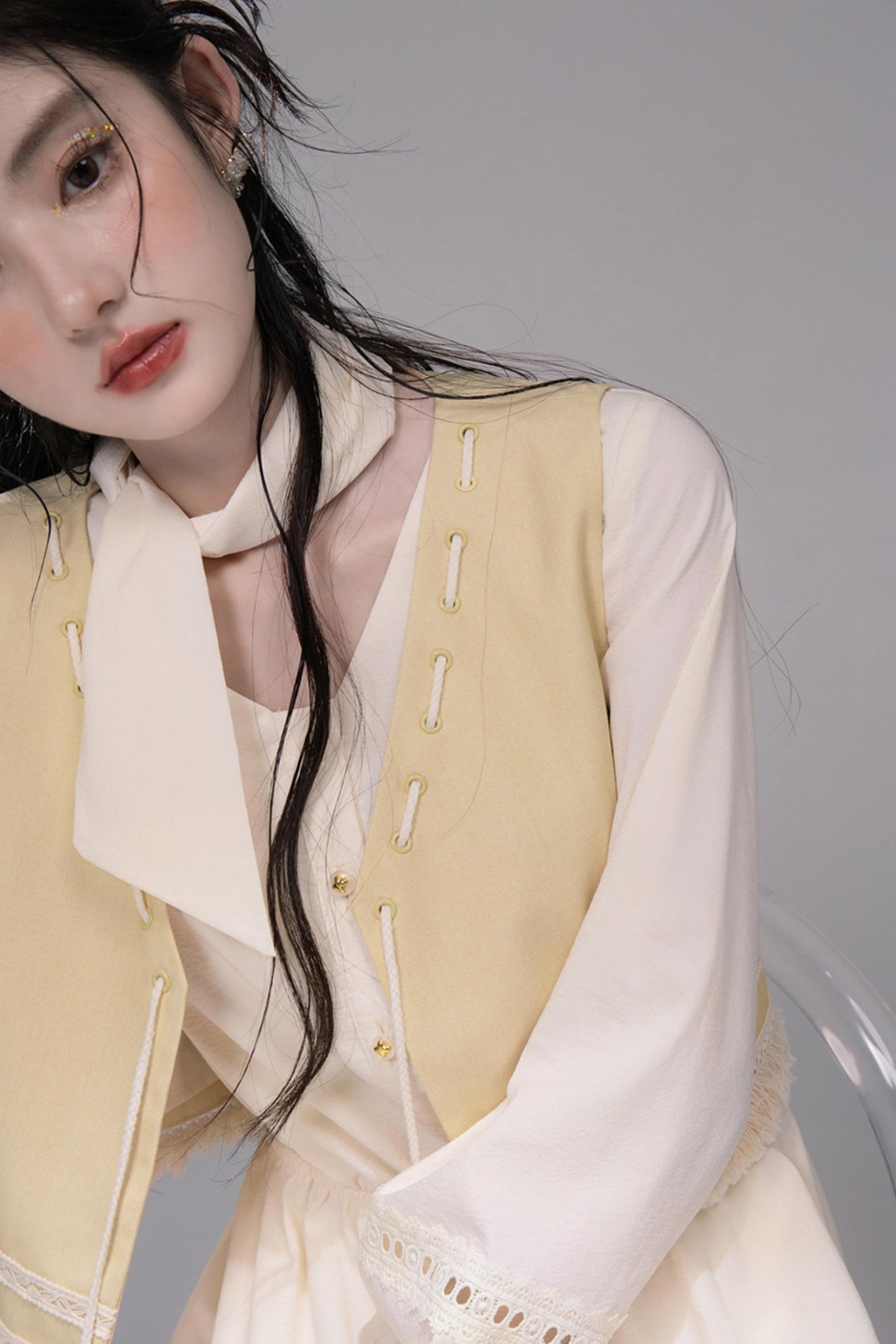 Urban Hibiscus Apricot Shirt Dress Set-Up