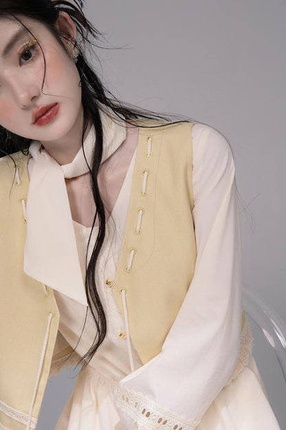 Urban Hibiscus Apricot Shirt Dress Set-Up