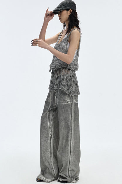 Cut-Out Knit Silk Camisole