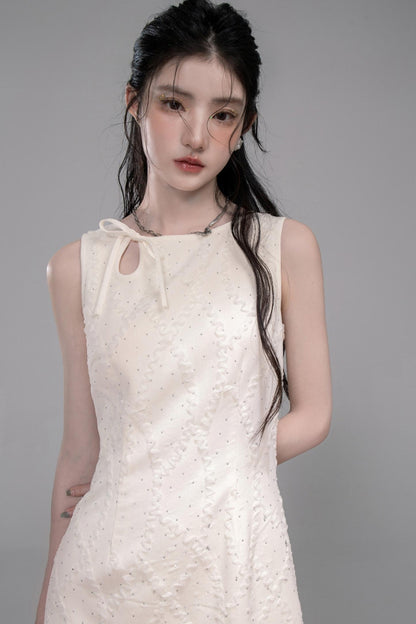 Starlight Jacquard Diamond Vest Dress Set-Up