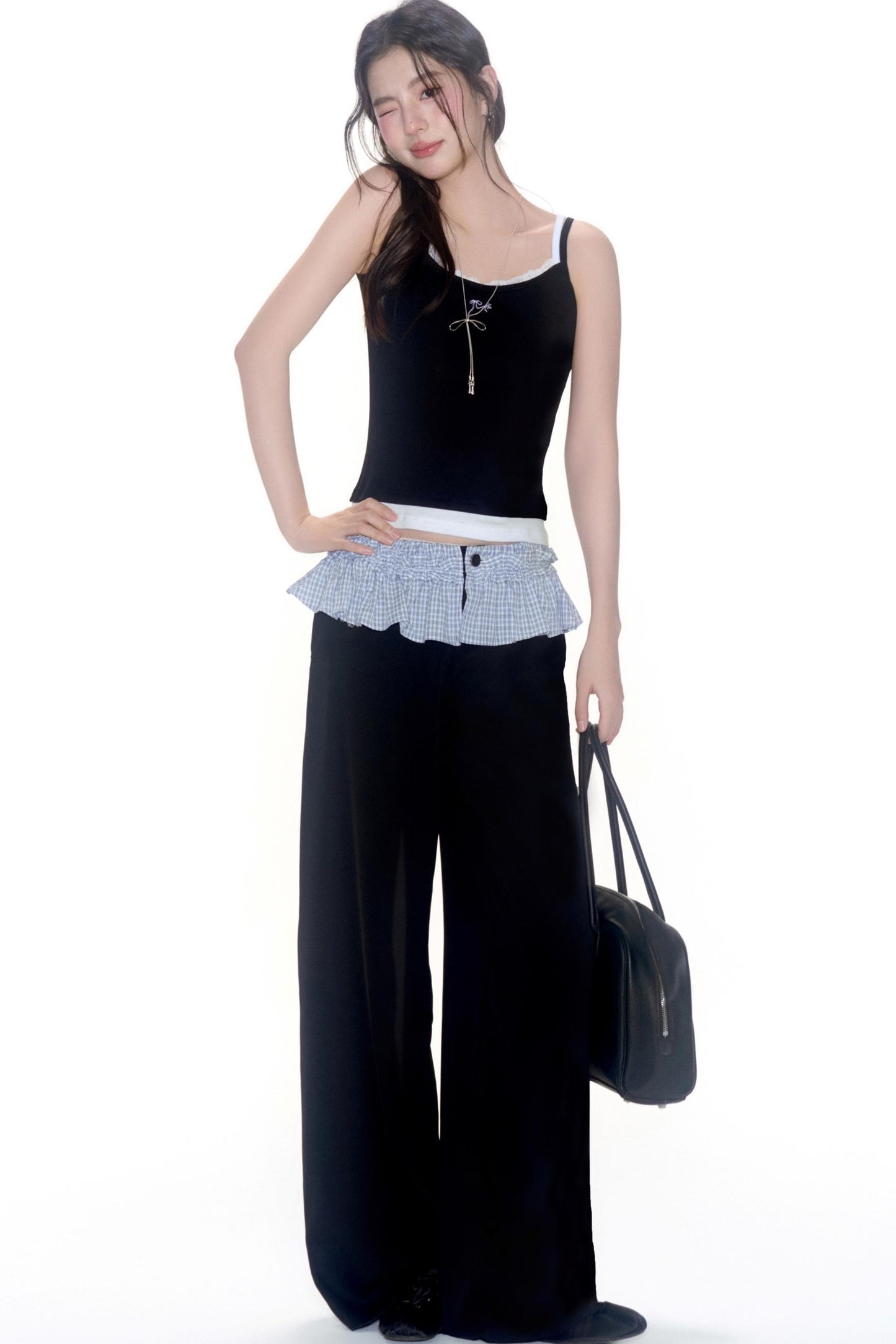 Lace Embroidery Suspender Skinny Vest