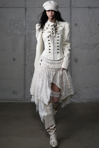 Velvet Irregular Check Bandeau Dress