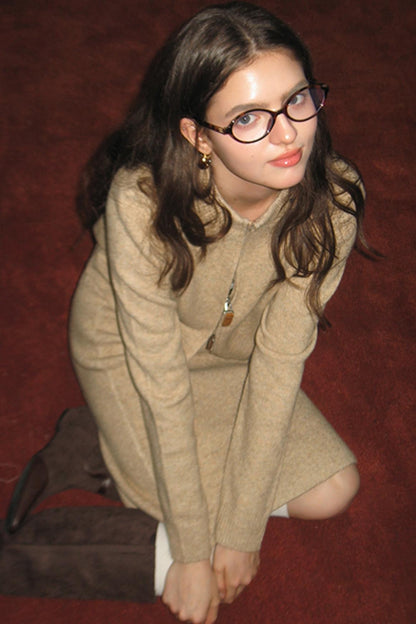 Camel Wool Knit Cardigan