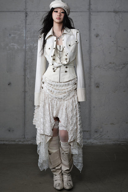 Velvet Irregular Check Bandeau Dress