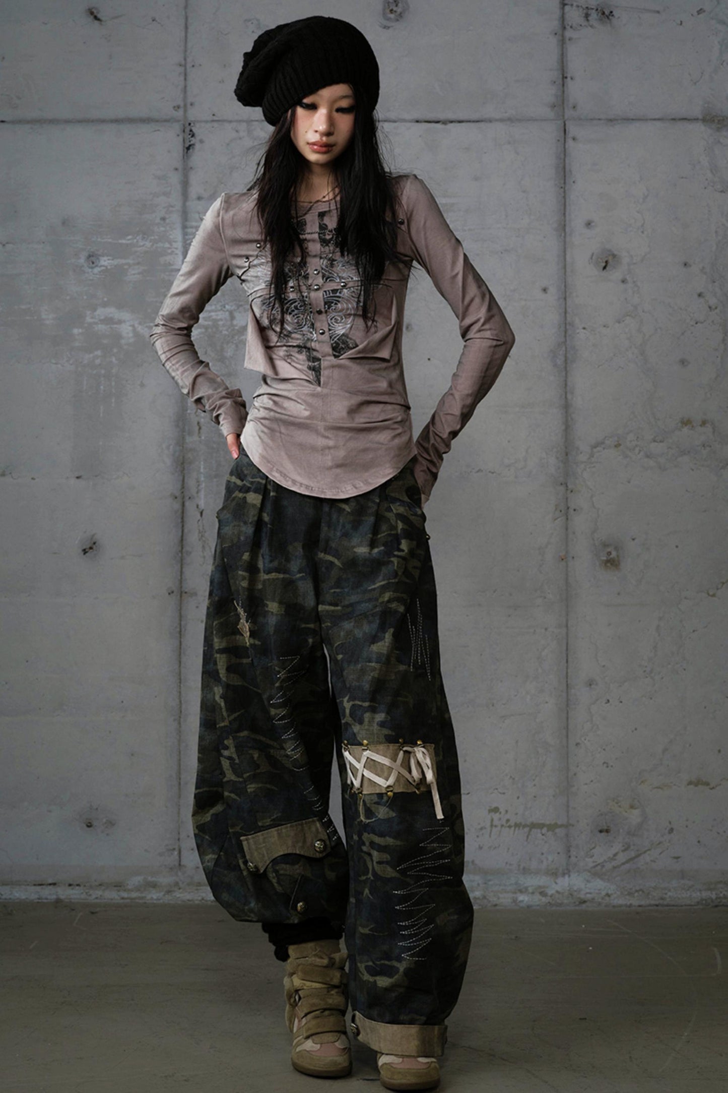 Vintage Distressed Long Sleeve Knitted Base Layer