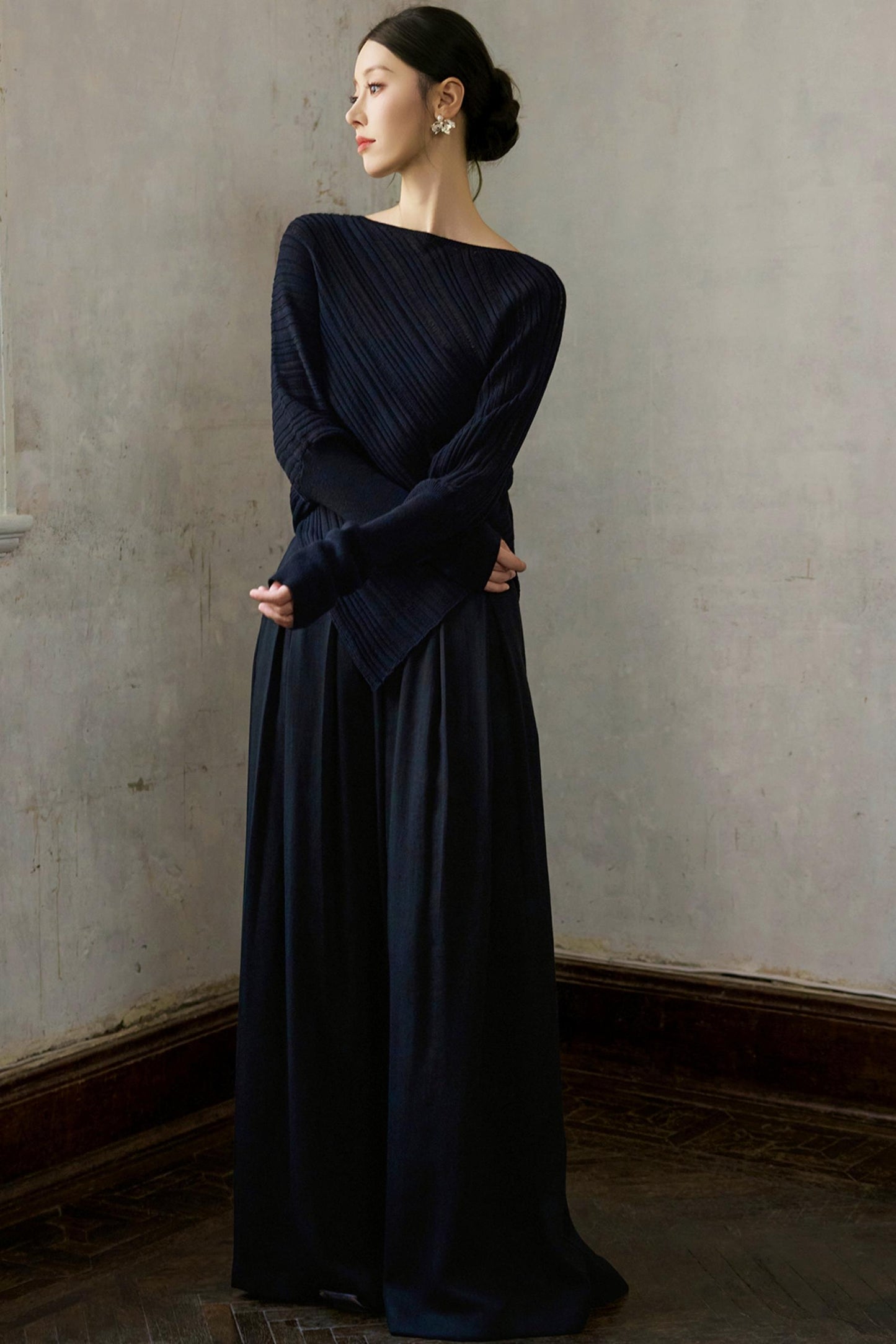 Lazy Bat Sleeve Wool Pullover Sweater