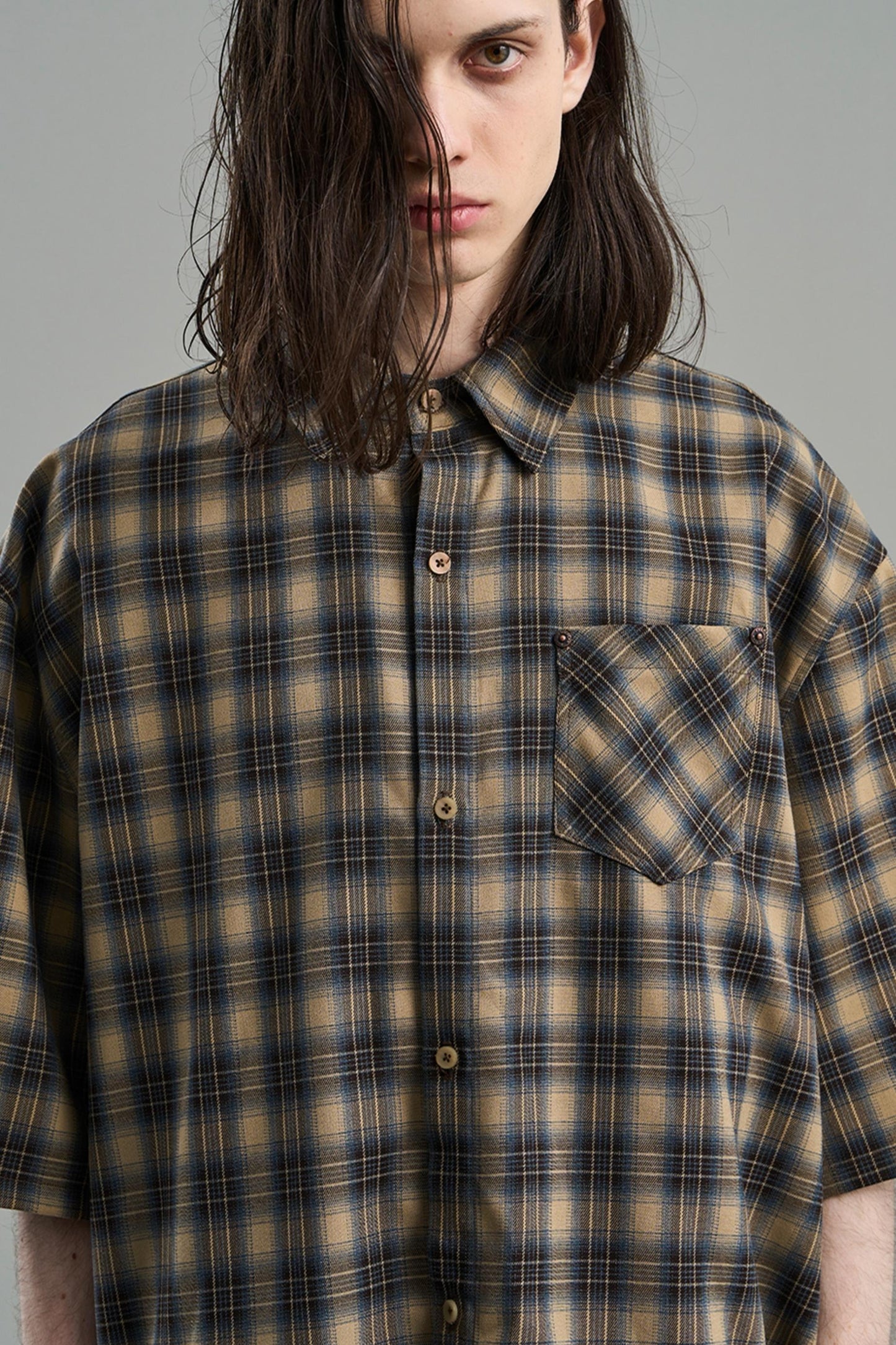 Luxury Studded Plaid Shirt