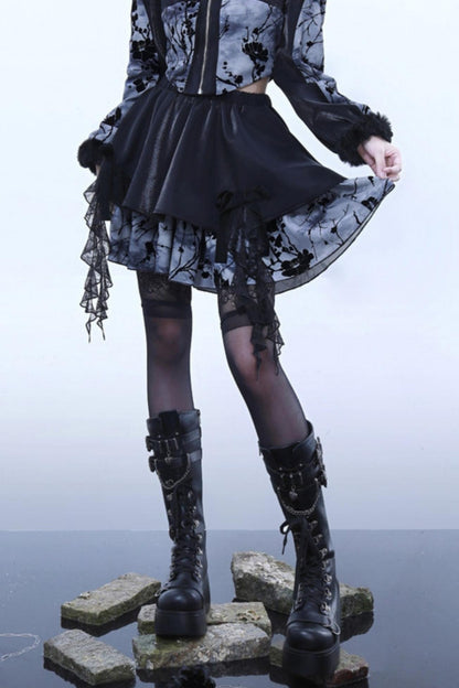 Shadow Dyed Ribbon Half Skirt