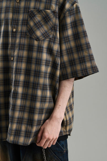 Luxury Studded Plaid Shirt