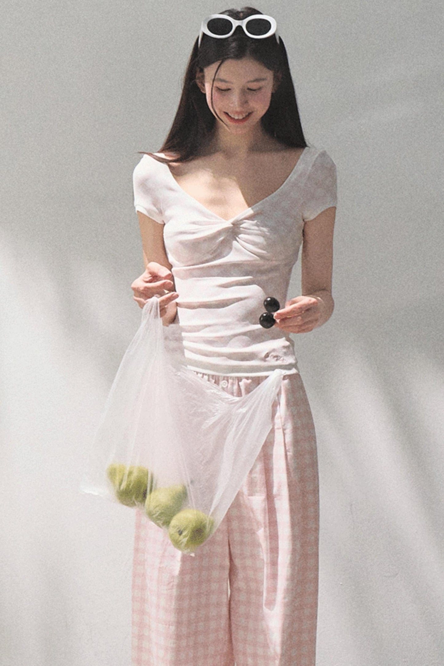 Plaid Linen Suspenders Set-Up