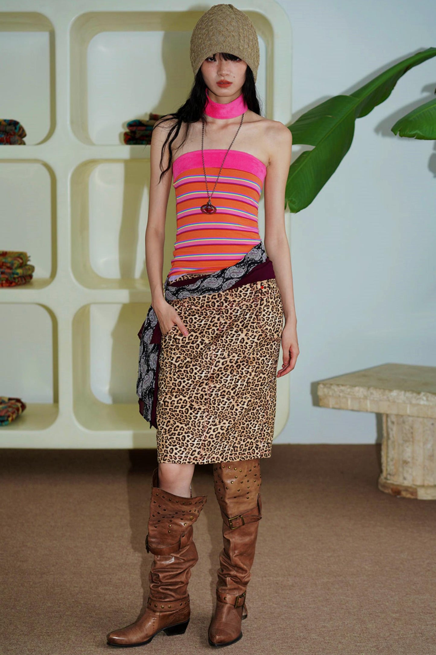 Vintage Suede Pencil Skirt