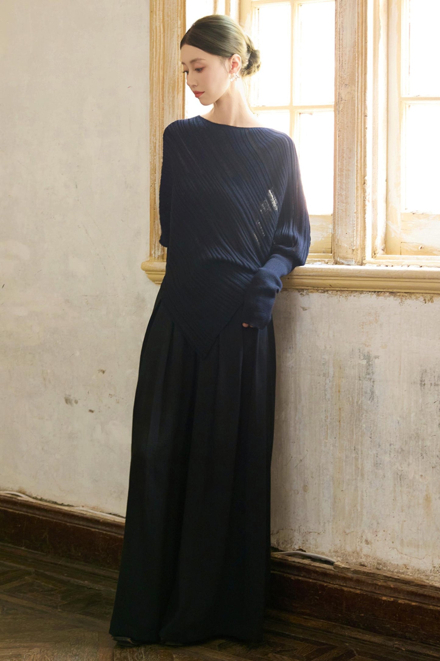 Lazy Bat Sleeve Wool Pullover Sweater