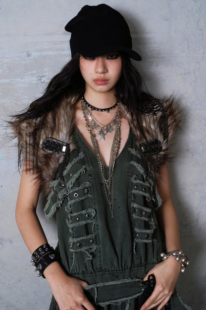 Vintage Plush Punk Knight Vest