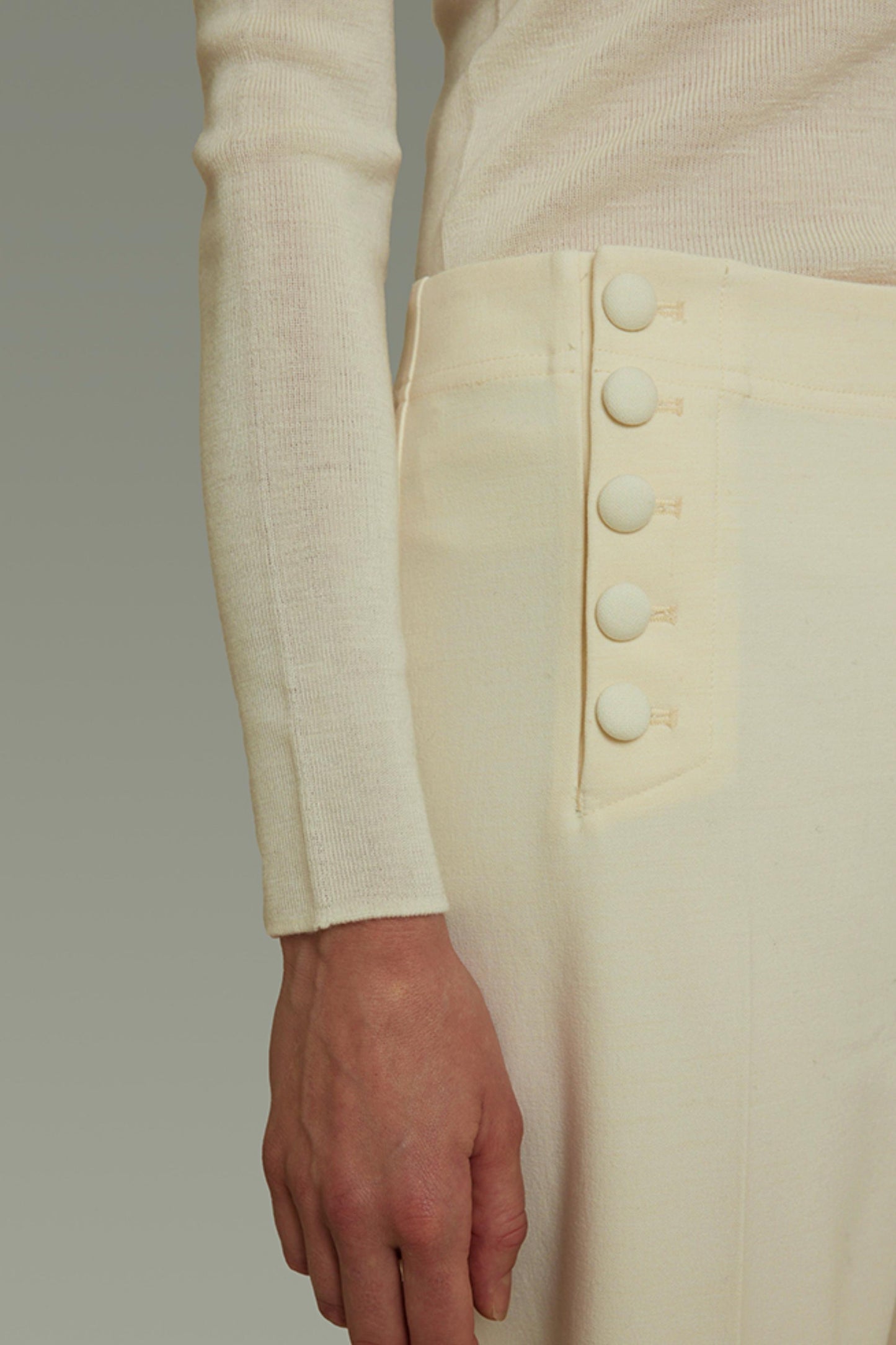 Side Button Loose Fit Pants