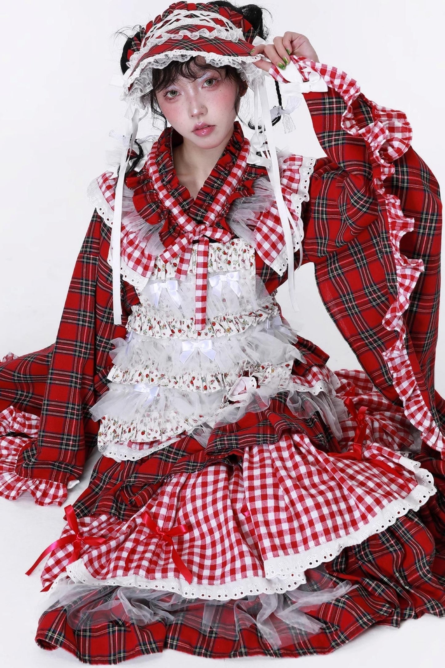 Japanese Lolita Plaid Wrap Skirt