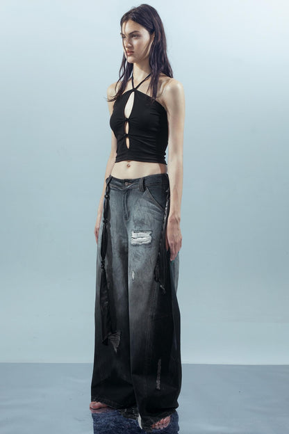 Hollow Beaded Cami Top