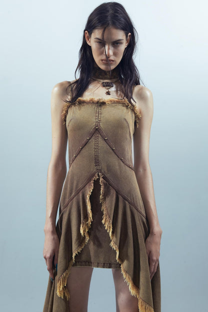 Asymmetrical Halter Dress