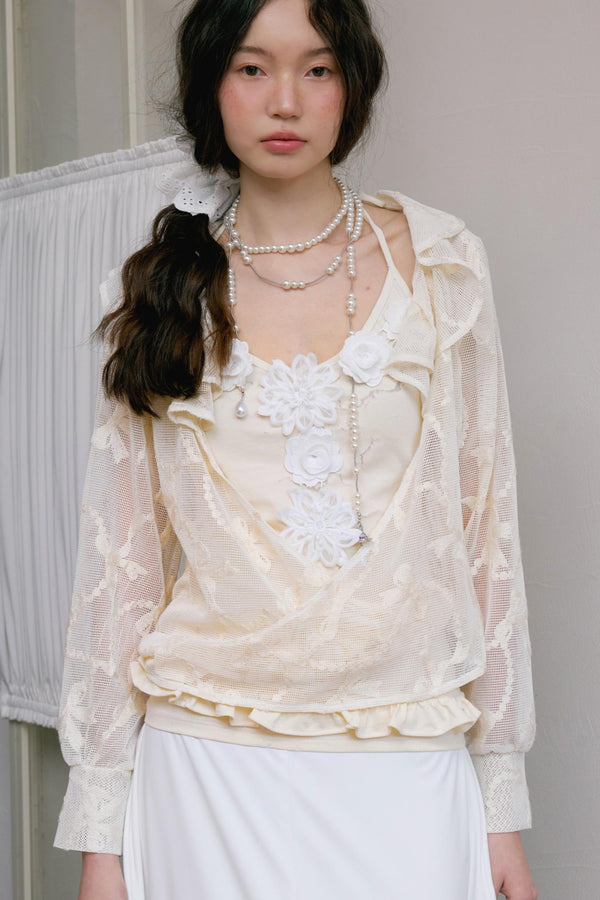 Apricot Lace Cocoon Duo Dress Set-Up