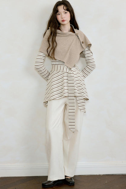 Vintage Striped Shawl Polo Shirt