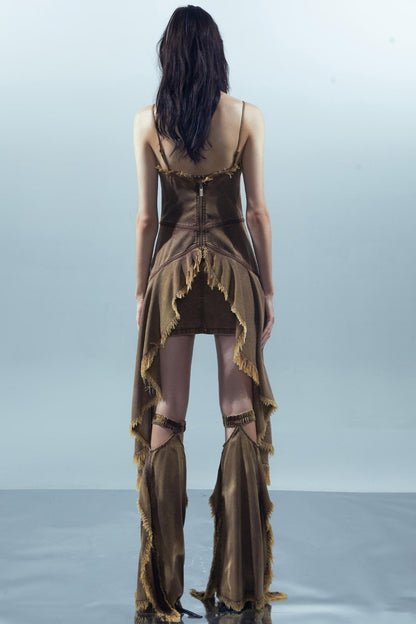 Asymmetrical Halter Dress