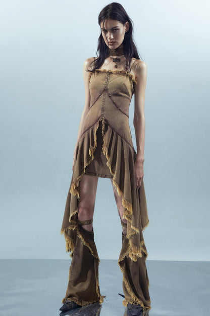 Asymmetrical Halter Dress