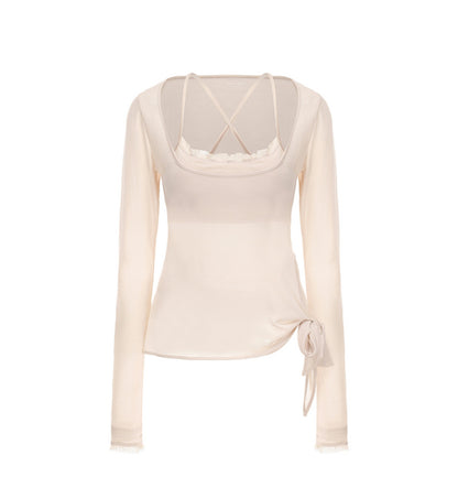 Chic U-Neck Corset Top Set