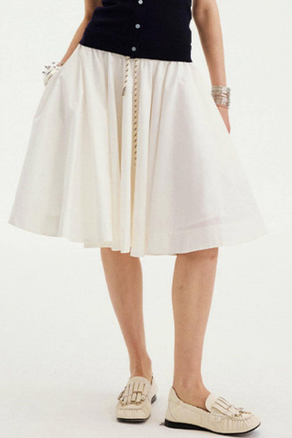 Low Waist Solid A-Line Skirt