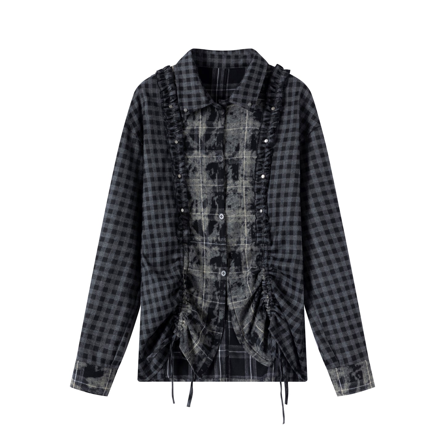 Wander Pleated Distressed Chiffon Shirt