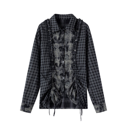 Wander Pleated Distressed Chiffon Shirt