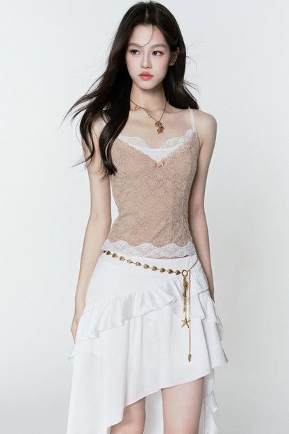 Ruffle Halter Bustier Top Set-Up