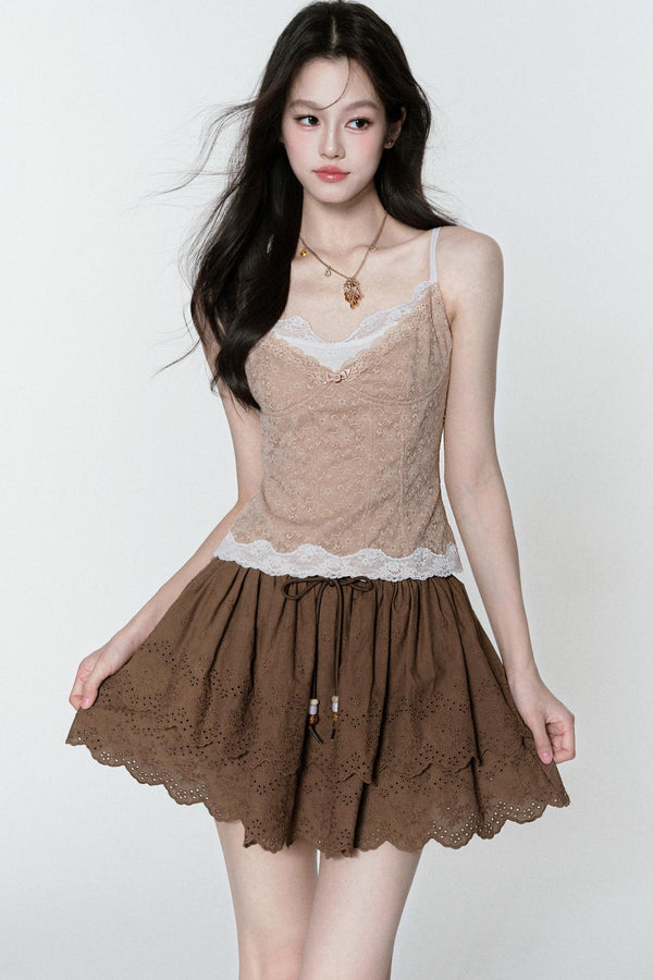 Ruffle Halter Bustier Top Set-Up